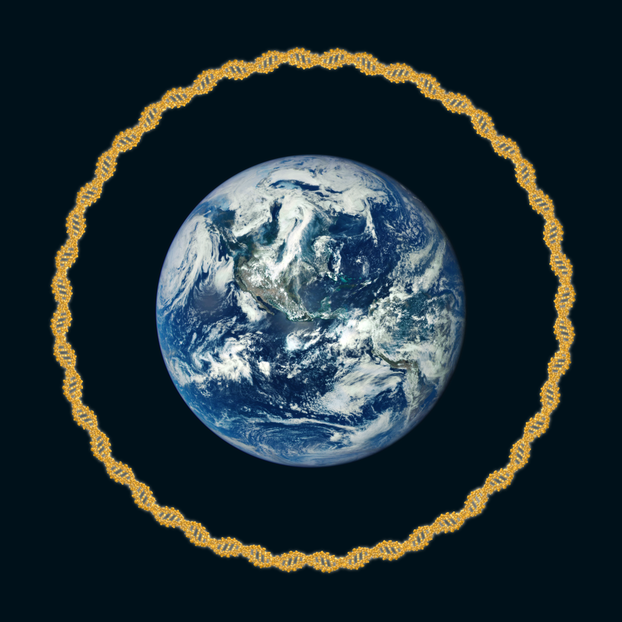 Earth with DNA wreath