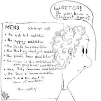 Menu of not interesting meditations - Meditation Cartoon