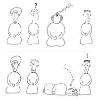 Toppled Over Napping Meditator - Meditation Cartoon