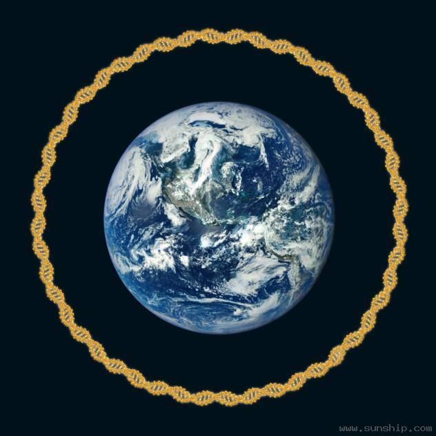 Earth With DNA Wreath